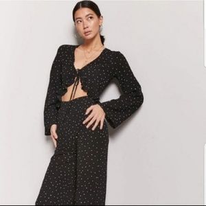 Forever 21 Polka Dot Jumpsuit with Tie